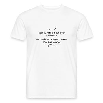 Ceux qui pensent que c'est impossible - T-shirt homme - blanc - Devant - AI Model Male 178 dark (178cm)