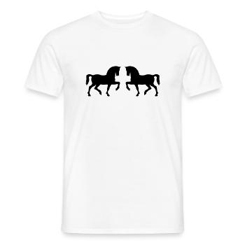 Two proud horses - Men's T-Shirt - white - Front - AI Model Male 178 dark (178cm)
