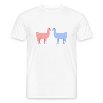 Llama alpaca in love - Men's T-Shirt - white - Front - AI Model Male 178 dark (178cm)