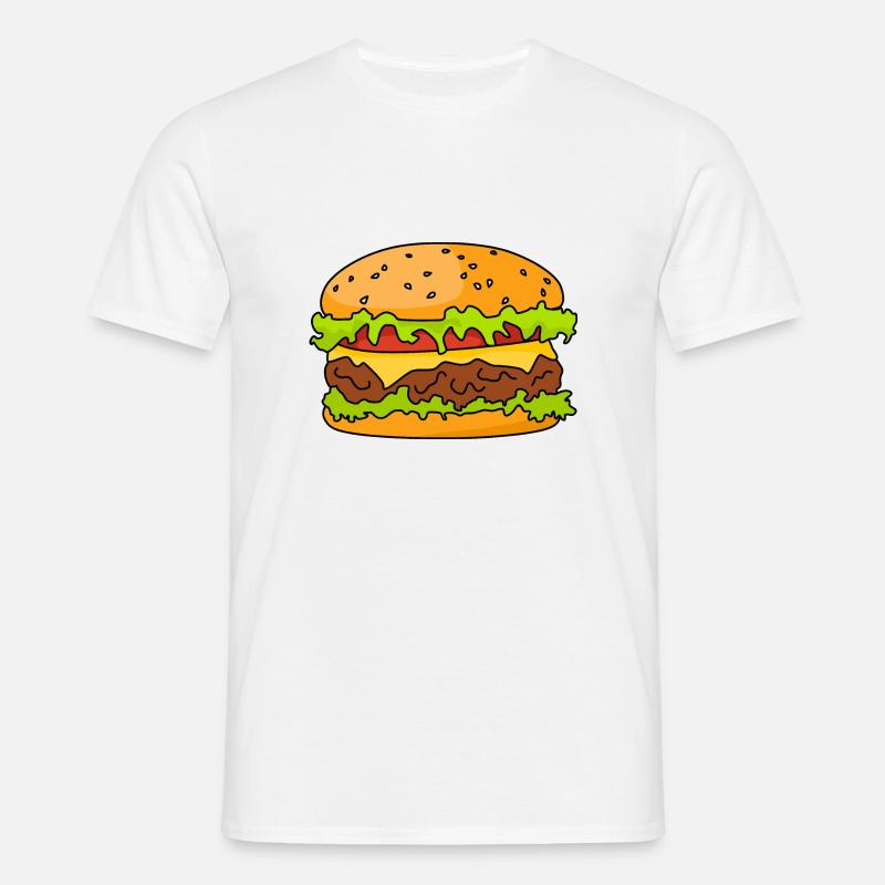 Hamburger oder Cheeseburger - Männer T-Shirt - Weiß