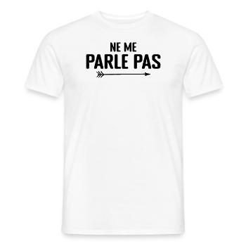 Ne Me Parle Pas - Humour - T-shirt homme - blanc - Devant - AI Model Male 178 dark (178cm)