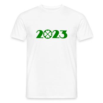 Patricks Tag 2023, Kleeblatt 2023 - Männer T-Shirt - Weiß - Vorne - AI Model Male 178 dark (178cm)
