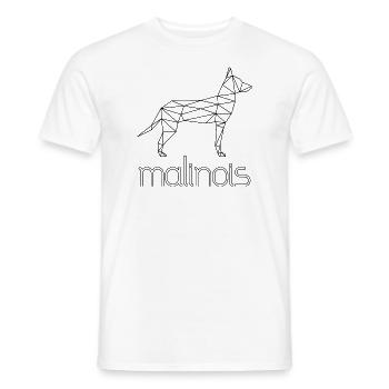 Berger Allemand Malinois Géométrique - noir - T-shirt homme - blanc - Devant - AI Model Male 178 dark (178cm)