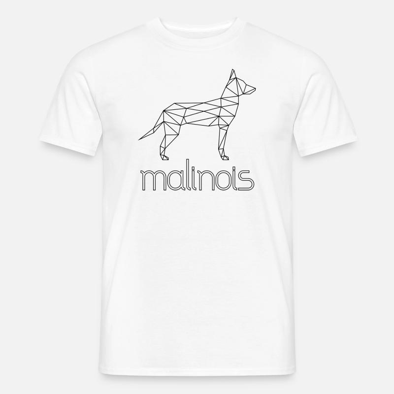 Malinois Schäferhund Geometrisch - schwarz - Männer T-Shirt - Weiß