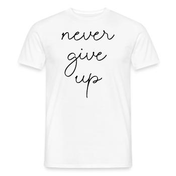 n'abandonne jamais, n'abandonne jamais de dire anglais - T-shirt homme - blanc - Devant - AI Model Male 178 dark (178cm)