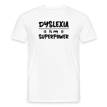 La dyslexie est ma super-superpuissance Legasthenie - T-shirt homme - blanc - Devant - AI Model Male 178 dark (178cm)