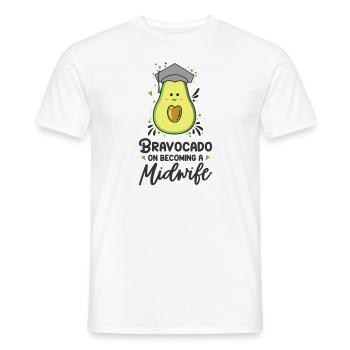 Bravocado pour devenir sage-femme sage-femme - T-shirt homme - blanc - Devant - AI Model Male 178 dark (178cm)