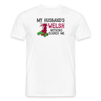 Femme Pays de Galles Mariée Galloise - T-shirt homme - blanc - Devant - AI Model Male 178 dark (178cm)