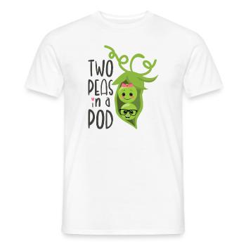Two Peas in a Pod Valentines Day In Love - Men's T-Shirt - white - Front - AI Model Male 178 dark (178cm)