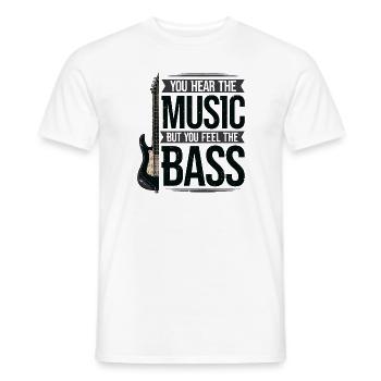 Bassiste Musique Bass Guitar Musiciens - T-shirt homme - blanc - Devant - AI Model Male 178 dark (178cm)