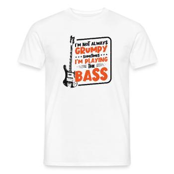 Le bassiste grincheux joue de la basse guitare musique basse basse - T-shirt homme - blanc - Devant - AI Model Male 178 dark (178cm)