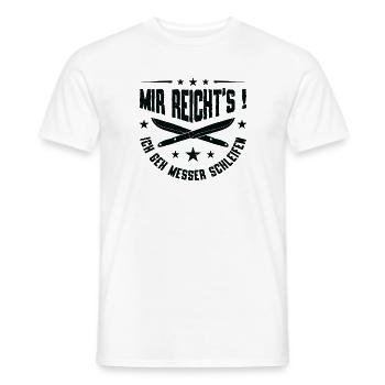 Messer Selbst Schmieden Damast Stahl Schmied - Männer T-Shirt - Weiß - Vorne - AI Model Male 178 dark (178cm)