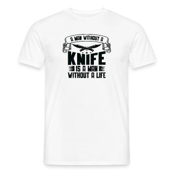 Knifemaking Knife Making Bladesmith Smithing Knife - Men's T-Shirt - white - Front - AI Model Male 178 dark (178cm)
