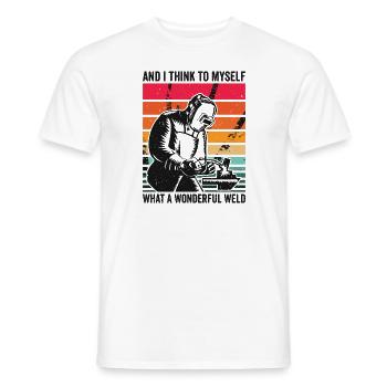Et je me dis quel merveilleux soudeur - T-shirt homme - blanc - Devant - AI Model Male 178 dark (178cm)