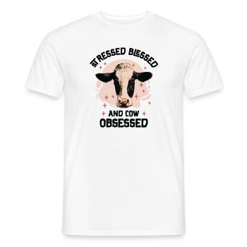 Cow Farming Dairy Farmer Agriculture - Men's T-Shirt - white - Front - AI Model Male 178 dark (178cm)