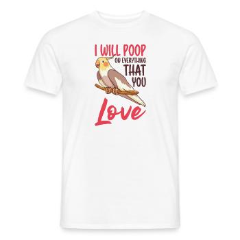 Cockatiel Pooping Bird Fan Bird Bird - T-shirt homme - blanc - Devant - AI Model Male 178 dark (178cm)