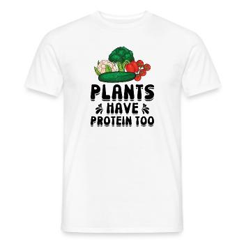 Végétalien Protéines Végétales Légumes Végétariens - T-shirt homme - blanc - Devant - AI Model Male 178 dark (178cm)