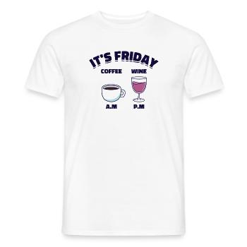 Vendredi Café Vin Boire Caféine Alcool - T-shirt homme - blanc - Devant - AI Model Male 178 dark (178cm)