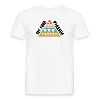 Lebensmittelpyramide Kaffee Wein Trinken - Männer T-Shirt - Weiß - Vorne - AI Model Male 178 dark (178cm)