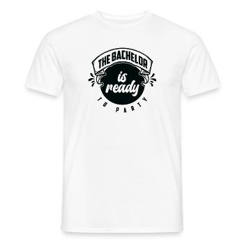 Bachelor Drinking Liquor Bachelor Party Groom - Men's T-Shirt - white - Front - AI Model Male 178 dark (178cm)