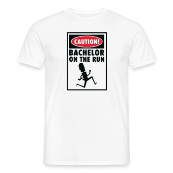 Bachelor Caution Bräutigam Heiraten Hochzeitstag - Männer T-Shirt - Weiß - Vorne - AI Model Male 178 dark (178cm)