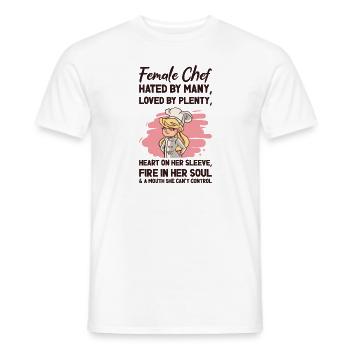 Weiblicher Chefkoch Kochen Mahlzeiten - Männer T-Shirt - Weiß - Vorne - AI Model Male 178 dark (178cm)