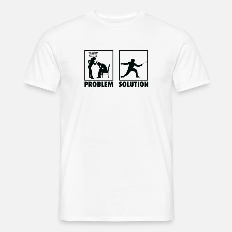 Clôture Fencer Statement Solution au problème. - T-shirt homme - blanc
