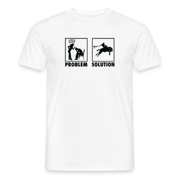 Rodeo Cowboys Statement Problem Solution. - Men's T-Shirt - white - Front - AI Model Male 178 dark (178cm)