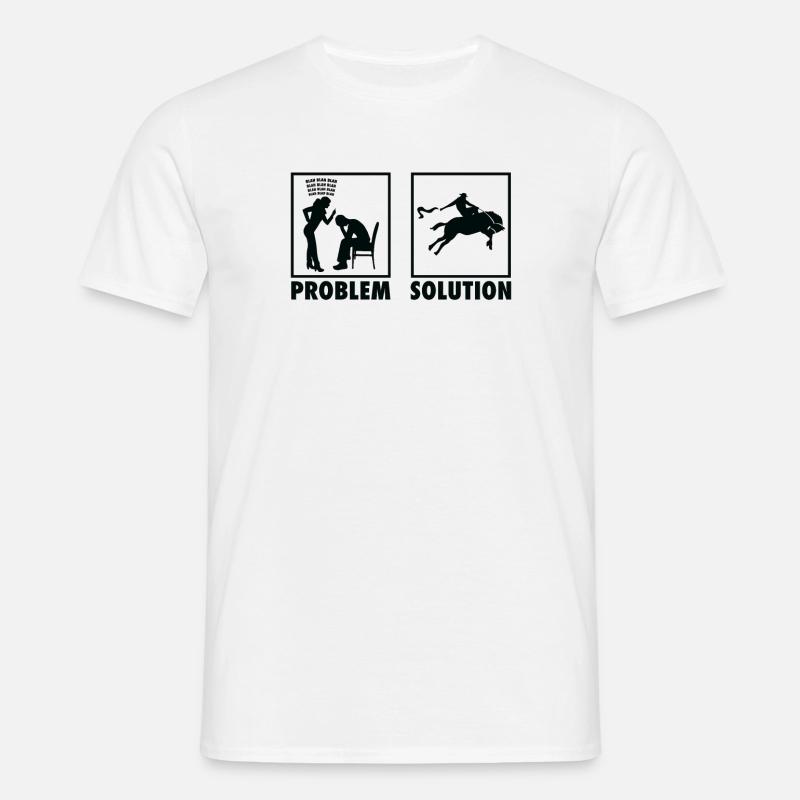 Rodeo Cowboys Statement Problem Solution. - Men's T-Shirt - white