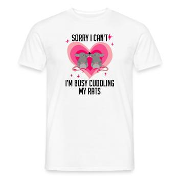 Rat Cuddling Pet Owner Rodent Rat Lovers - Männer T-Shirt - Weiß - Vorne - AI Model Male 178 dark (178cm)