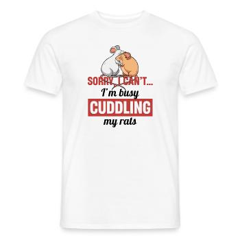 Rat Cuddling Pet Owner Rodent Rat Lovers - Männer T-Shirt - Weiß - Vorne - AI Model Male 178 dark (178cm)