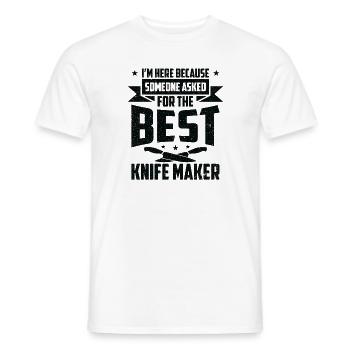 Knifemaking Knife Making Bladesmith Smithing Knife - Men's T-Shirt - white - Front - AI Model Male 178 dark (178cm)