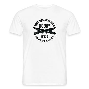 Messer Selbst Schmieden Damast Stahl Schmied - Männer T-Shirt - Weiß - Vorne - AI Model Male 178 dark (178cm)