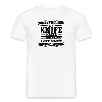 Knifemaking Knife Making Bladesmith Smithing Knife - Men's T-Shirt - white - Front - AI Model Male 178 dark (178cm)