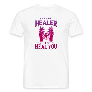 Médecine Reiki Guérisseur Énergie Positive - T-shirt homme - blanc - Devant - AI Model Male 178 dark (178cm)