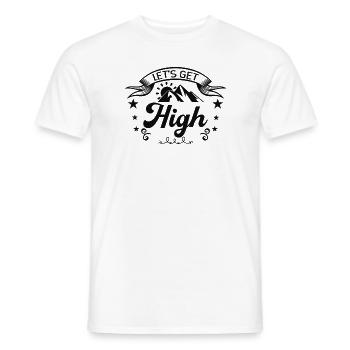 Let's Get High Wandern Berge Wanderer Outdoor Sort - Männer T-Shirt - Weiß - Vorne - AI Model Male 178 dark (178cm)