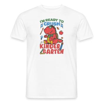 Kindergarten Bildung Kinder Dinosaurier-Liebhaber - Männer T-Shirt - Weiß - Vorne - AI Model Male 178 dark (178cm)