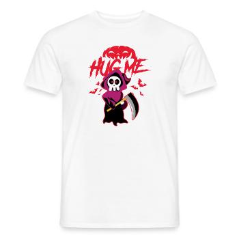 Hug Me Classic Skull of Death Creepy Skeleton - Men's T-Shirt - white - Front - AI Model Male 178 dark (178cm)