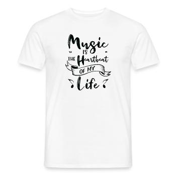 Musik Herzklopfen Musikliebhaber Leben Lieder - Männer T-Shirt - Weiß - Vorne - AI Model Male 178 dark (178cm)