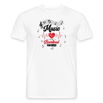 Musik Herzklopfen Musikliebhaber Leben Lieder - Männer T-Shirt - Weiß - Vorne - AI Model Male 178 dark (178cm)