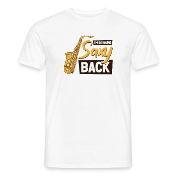Music Saxophone Classical Music Saxophonist - Men's T-Shirt - white - Front - AI Model Male 178 dark (178cm)