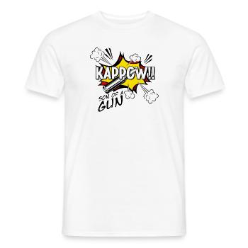 Kappow Bullets Gun Explosion Big bang Aesthetic - Men's T-Shirt - white - Front - AI Model Male 178 dark (178cm)