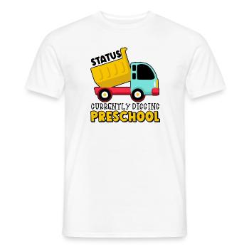 Les enfants retournent à l’école en train de creuser l’école maternelle - T-shirt homme - blanc - Devant - AI Model Male 178 dark (178cm)