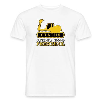 Les enfants retournent à l’école en train de creuser l’école maternelle - T-shirt homme - blanc - Devant - AI Model Male 178 dark (178cm)