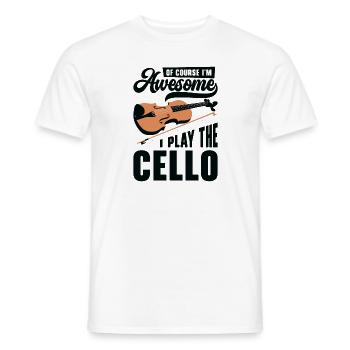 Musik Cello Instrument Klassische Musik Cellist - Männer T-Shirt - Weiß - Vorne - AI Model Male 178 dark (178cm)