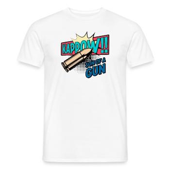 Kappow Bullets Gun Explosion Big bang Aesthetic - Men's T-Shirt - white - Front - AI Model Male 178 dark (178cm)