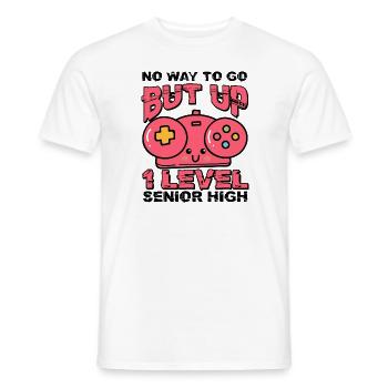 Teens Back to School No Way to Go Up One Level - Men's T-Shirt - white - Front - AI Model Male 178 dark (178cm)