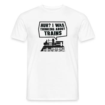 Zuglokomotive Transport Eisenbahnbegeisterte - Männer T-Shirt - Weiß - Vorne - AI Model Male 178 dark (178cm)