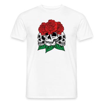 Totenköpfe und Rosen Gothic Knochen Skelett Tod - Männer T-Shirt - Weiß - Vorne - AI Model Male 178 dark (178cm)