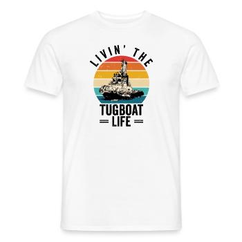 Remorqueur à voile Remorqueur Bateau de sauvetage Navire - T-shirt homme - blanc - Devant - AI Model Male 178 dark (178cm)